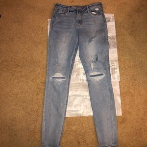 ripped light wash jeans